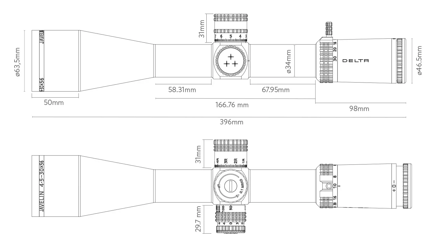 Luneta celownicza Delta Javelin 4.5-30x56 FFP SMR-1 4
